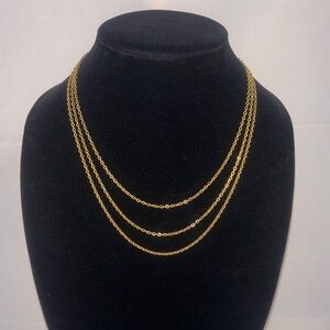Hand Crafted Triple Layer Gold Necklace